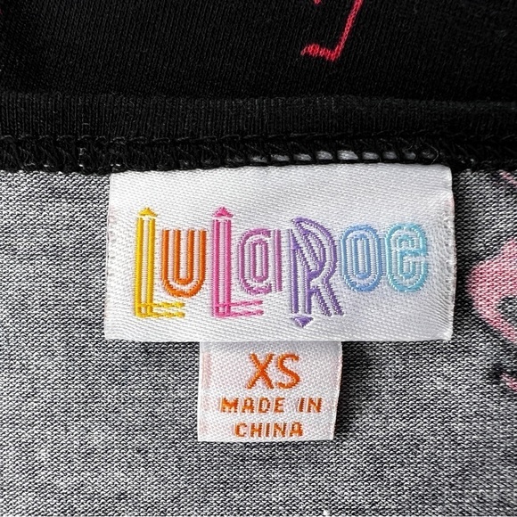 NEW XS LULAROE BLACK PINK FLAMINGO TEE IRMA STYLE OVERSIZED  FLORIDA  TUNIC - Picture 10 of 13